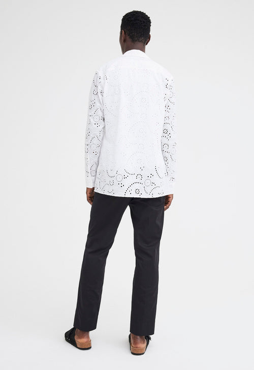 Jac+Jack Baro Cotton Embroidered Shirt - White